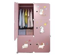 AZHKJKZH Armadio Per Spogliatoio Armadio Combinato Robusto Organizzatore Di Stoccaggio Cubo Plastica Vestiti In Piedi Camera Da Letto Casa Camera Da Letto Dormitorio(76 * 37 * 111cm)