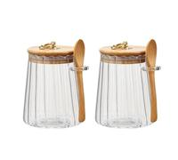 AZHKJKZH Barattolo per Alimenti 2 Contenitori Ermetici in Vetro con Paletta for La Decorazione della Casa Contenitori Cucina(Conical)