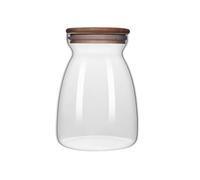 AZHKJKZH Barattolo per Alimenti 2 Pezzi di Barattoli Vetro con Coperchio Trapezoidale for Conservare La Freschezza Contenitori Cucina(1100ml)