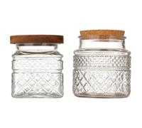 AZHKJKZH Barattolo Per Alimenti Contenitore For La Conservazione In Vetro Da 2 Pezzi Con Coperchio, Barattolo For Caffè, For Sali Bagno Contenitori Cucina