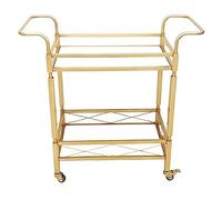 AZHKJKZH Carrellino Salvaspazio Carrello Multiuso in Metallo A 2 Livelli Portaoggetti da Cucina in Marmo tè per Hotel in Stile Europeo Ristorante per Organizzare Cucina