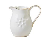 AZHKJKZH Contenitore per Condimenti Confezione da 2 Brocche for Il Latte E Tazze for Il Latte in Ceramica in Stile Europeo con Girasoli Dipinti in Oro Salsiera Banchetto(White)