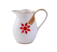 AZHKJKZH Contenitore per Condimenti Confezione da 2 Brocche for Il Latte E Tazze for Il Latte in Ceramica in Stile Europeo con Girasoli Dipinti in Oro Salsiera Banchetto(Rot)