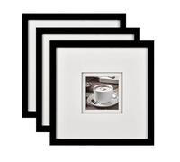 AZHKJKZH Cornice Sposizione Cornice In Legno Massello Da 3 Pezzi Con Copertura In Acrilico, Adatta For La Decorazione Della Stanza Decorazione per Casa(Black)