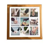 AZHKJKZH Cornice Sposizione Cornice per Foto Quadrata A Nove Griglia per in Legno Camera da Letto Soggiorno Decorazione Parete per Desktop Ufficio Decorazione per Casa(A,10IN)