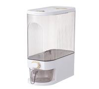 AZHKJKZH Dispenser per Alimenti Secchi Contenitore for La Conservazione degli Alimenti con Secchio for La Conservazione dei Cereali, con Misurino Negozio di Cucina(White,10L)
