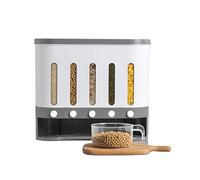 AZHKJKZH Dispenser per Alimenti Secchi Distributore di Cibo Secco A 5 Griglie Distributore di Riso A Parete Contenitore per Cereali Distributore di Chicchi di caffè Negozio di Cucina(G)