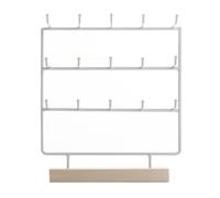 AZHKJKZH Espositore per Gioielli Supporto per Orecchini A 3 Livelli, per, 15 Ganci, Base in Legno, Portagioie per Negozio vetrina(White)
