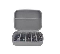 AZHKJKZH espositori per Occhiali da Sole Custodia Portatile for Occhiali da Sole Viaggio con Scomparti Regolabili Arredamento per la casa(Grey,5 Slots)