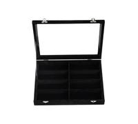 AZHKJKZH espositori per Occhiali da Sole Organizer for Occhiali in Velluto con 8 Scomparti for da Sole, Scatola for Arredamento per la casa(Black,with Lid)