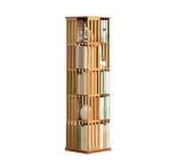 AZHKJKZH Scaffale Portaoggetti Scaffale Girevole A 360° Libreria In Bambù Scaffali Girevoli Per Libri Espositore Per Soggiorno Camera Da Letto Organizer Libri(Wood Color,5 Tier)