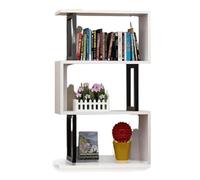 AZHKJKZH Scaffale Portaoggetti Scaffale Per Libri A 3 Livelli Per A Densità Libreria Per Da Terra Per Ufficio Domestico Organizer Libri(White+Black)