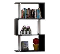AZHKJKZH Scaffale Portaoggetti Scaffale Per Libri A 3 Livelli Per A Densità Libreria Per Da Terra Per Ufficio Domestico Organizer Libri(Black+White)