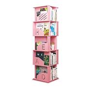 AZHKJKZH Scaffale Portaoggetti Scaffale Per Libri In Plastica In Legno Creativo A 5 Livelli Libreria Girevole A 360 Gradi Per Ad Angolo Semplice Organizer Scaffali Per La Casa Organizer Libri(Pink)