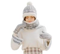 AZHKJKZH Set cappello sciarpa guanti Cappelli, Sciarpe E Guanti In Pile Caldo Spesso For Uso Esterno Invernale calore invernale