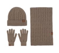 AZHKJKZH Set Cappello Sciarpa Guanti Cappelli, Sciarpe E Guanti Invernali Lavorati A Maglia for Calore Protezione dal Calore Invernale(Bruin)