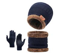 AZHKJKZH Set cappello sciarpa guanti Completo Invernale Da Tre Pezzi, Sciarpa, Cappello, Guanti E Calda Maglieria calore invernale(Brass)