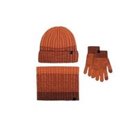 AZHKJKZH Set cappello sciarpa guanti Set Di 3 Pezzi Cappello, Sciarpa E Guanti Caldi Lavorati A Maglia For L'inverno All'aperto calore invernale(Oranje)
