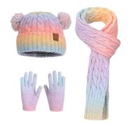 AZHKJKZH Set cappello sciarpa guanti Set Di Guanti E Cappelli For Autunno Inverno, Caldi Protettivi For Le Orecchie calore invernale(Multi-colored)