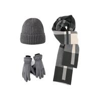 AZHKJKZH Set cappello sciarpa guanti Set Invernale Da Esterno Caldo, 3 Pezzi, Sciarpa, Cappello E Guanti calore invernale(Grey)