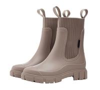AZHKJKZH Uso Quotidiano Stivali Da Pioggia Elastici Donna Con Tubo Centrale Che Aumentano L'altezza E Sono Antiscivolo, Adatti For L'uso All'aperto Per Inverno(Bruin,36)