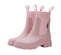 AZHKJKZH Uso Quotidiano Stivali Da Pioggia Elastici Donna Con Tubo Centrale Che Aumentano L'altezza E Sono Antiscivolo, Adatti For L'uso All'aperto Per Inverno(Pink,36)