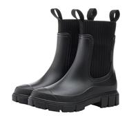 AZHKJKZH Uso Quotidiano Stivali Da Pioggia Elastici Donna Con Tubo Centrale Che Aumentano L'altezza E Sono Antiscivolo, Adatti For L'uso All'aperto Per Inverno(Black,36)