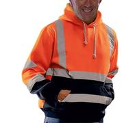 AZHKJKZH Vestiario Catarifrangente Felpa Igienico-Sanitaria con Cuciture Riflettenti Cappuccio Universal Sports da Uomo Alta visibilità(Oranje,5XL)