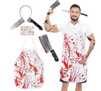 Azhong toys Costume Macellaio Halloween, Costume da Macellaio, Grembiule Insanguinato Viene Fornito con Adesivi e Fascia per La Testa, per può Essere Usato Come Festa di Halloween
