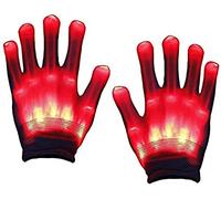 AZHU Guanti LED, Guanti di Halloween Guanti luminosi Guanti scheletrici LED Guanti luminosi multicolori Guanti LDE lampeggianti Luci per le dita Luci per le dita per la festa (rosso)