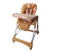 AZIAMOR AZ21-BEI Seggiolone Pappa Gioco 6m+ Regolabile Pieghevole Colore Beige