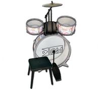 AZIAMOR BATTERIA A 4 ELEMENTI DA BAMBINO CON SGABELLO E SUONI REALISTICI