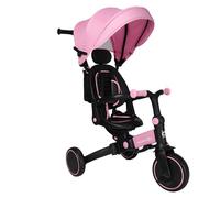 Aziamor Evolution Triciclo 4 in 1 con Manico Direzionale per Bambini Rosa