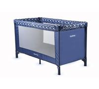 AZIAMOR Holiday Basic AZ111-BLU Lettino da Campeggio Pieghevole Con Sistema LockGuard, Materassino e Borsa Trasporto, Struttura Alluminio, Dalla Nascita ai 3 Anni, Blu