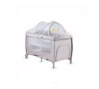 Aziamor Holiday Plus Lettino da Viaggio Campeggio con Borsa e ruote da trasporto Zanzariera Beige