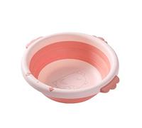 AZIAMOR Lavabo Portatile Per Bambini, Vaschetta Pieghevole in Polipropilene e TPE, Dimensioni Aperto 31.5x29.5x9.6 cm, Chiuso 32x32x4.9 cm, Rosa, 0-8 Anni