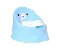 AZIAMOR 6202 Dumbo Vasino con Seduta Anatomica e Schienale rialzato dal Design Ergonomico Con Coperchio e Funzione di Sgabello Azzurro