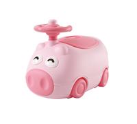 Aziamor Vasino Piggy Ergonomico Con Coperchio e Funzione Sgabello e Volante Interattivo Rosa