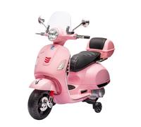 Aziamor Vespa GTS Piaggio 12V Moto per Bambini con Bauletto Colore Rosa