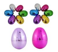 AZIDWERYQ 14 Uova di Pasqua, Uova di plastica riempibili Metalliche, 2, 4x1, 7 di Pasqua Luminose Colorate vuote per Caccia alle, a Sorpresa, plastica da Caccia