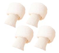 AZIDWERYQ 2 Paia Scaldamuscoli, Scaldamuscoli Bianchi Fuzzy Polsini e Polsini per Stivali Lavorati a Maglia Pelosi per Stivali Invernali da Donna e Ragazza