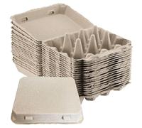 AZIDWERYQ 20 Cartoni per Uova biologiche da 12 Pezzi, Cartoni per Uova in Pasta di Carta 3x4, a Conchiglia riutilizzabili Senza Rotture per la conservazione in Frigorifero da 12 Pezzi