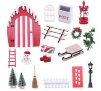 AZIDWERYQ 21 Pezzi di Decorazioni Natalizie Bambole Set 1:12 Accessori per Case in Miniatura in Miniatura Set Scene Decorativo per la Decorazione della Festa di Natale