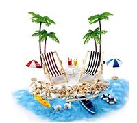 AZIDWERYQ Accessori della casa delle Bambole 18 Pezzi/Set in Miniatura Spiaggia Set Micro Paesaggio Estivo in Miniatura per la Decorazione delle Bambole di Natale Micro Paesaggio