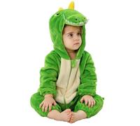 AZIDWERYQ Baby Dinosaur Costume Flannel Dinosaur Costume Kids With Double Zipper & 3D Hood Skin Calmi-Friendly Cald Animal per Halloween, Natale, feste di compleanno, S Kids