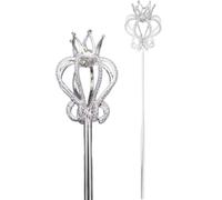 AZIDWERYQ Bacchette magiche da Principessa, Bacchette magiche, da 20 Pollici con Corona di Strass per Bambine, Accessori fotografici per Feste di Halloween