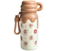 AZIDWERYQ Borraccia Capybara con rivestimento in acciaio inossidabile Borraccia isolata Capybara con manico, tazza a tenuta stagna per bambini e ragazze, isolata da 14 once