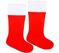 AZIDWERYQ Calze di Natale da 2 Pezzi da 38x23 Pollici Stock di Natale Jumbo, Borse in Feltro Rosso e Bianco per Decorazioni per Feste per la Calza per Decorazioni per Alberi per Feste per