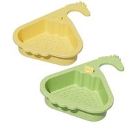 AZIDWERYQ Filtro per lavello ad Angolo, 2 Pezzi, da Appendere, Twist-And-Dump, in plastica, cestello per lavello, portaspugna, Organizer da Cucina a Mani libere per l'angolo della casa