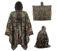 AZIDWERYQ Ghillie Suit Mantello Termico Mimetico, Abito a Foglia 3D per la Caccia al Tacchino Abiti da Caccia Leggeri per Il Tiro Osservare la Fauna Selvatica Abiti per Uso Quotidiano all'Aperto